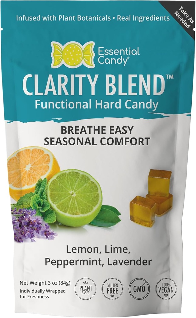 Clarity Blintal Broad Hand Candy | September Proomic elemonic lemons, Perpermint, Gluplen-free, Not-GMO, เวก้า - 24 เคาน (Pack of 1)