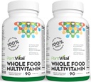 Multivitamínico de alimentos integrais de plantas - Multivitamínicos con 42 Superalimentos Raw Veggies e froitas Vitaminas Terra Enerxía Froitas e Veggies Suplemento de froitas puras e verduras - 180 comprimidos