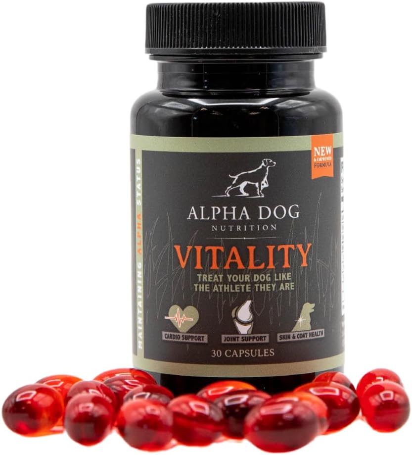 Krill Oil for Dogs - Vitality by Alpha Dog Nutrition – Riduce Allergie Dog, Itchiness, & Shedding – Promuove la pelle sana e il rivestimento