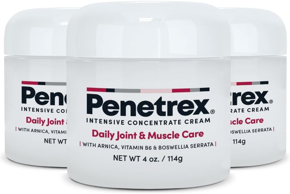 Penetrex Joint & Muscle Therapy - Lindrende comfort for back, Neck, Hands, Feet - Premium Whole Body Rub med Arnica, vitamin B6 MSM & Boswellia - 4oz Cream (3 Pack)