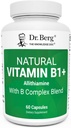 Dr. Berg Natural Vitamin B1 B6 B12 Complex - Allithamine Vitamine B1 Supplement met 8 essentiële vitamine B Complex voor mannen en vrouwen Inclusief Thiamine, Niacin, Folaat, Magnesium & Meer - 60 Capsules