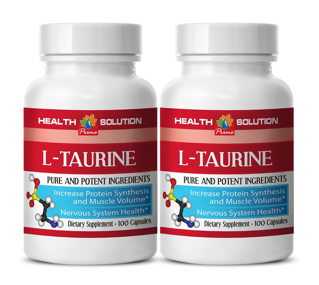 Taurine b6 - L-TAURINE 500MG - maintain lean muscle mass, Taurine Supplement, Essential Amino Acids, Focus and Energy Booster, Memory Support, powerful antioxidant, Detox pills, 2 Bot 200 Capsules