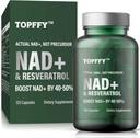 NAD + dodatek, NAD + & Resveratrol dodatek pro Max Absorpce pro podporu celulární energie, stárnutí obrany, 120 Softgels