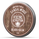 Viking Revolution Sandalwood Beard Balm - Beard Smør med Argan Oil, Beard blødgøringsmiddel til mænd med Jojoba Oil - Beard Moisturizer til mænd med bivoks - Beard Wax til mænd (2oz, 1 Pack)