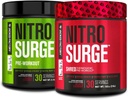 Fabrica Jacked Nitrosurge Pre-workout în negru cireșe și negru Nitrosurge Shred termogenic Pre-workout pentru bărbați și femei