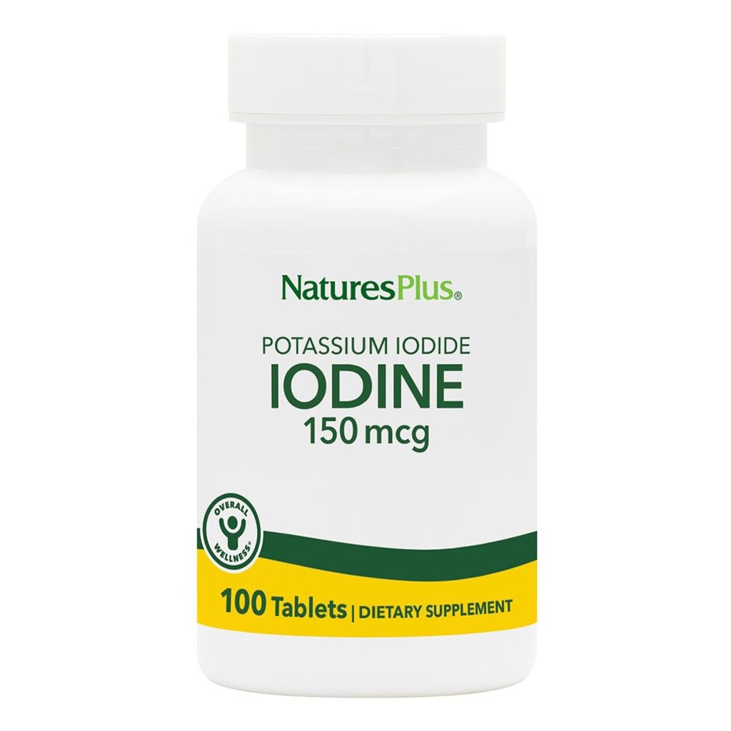 NaturesPlus Potassium Iodide - 150 mcg, 100 Tablets - Vegan, Gluten Free - 100 Servings