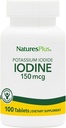 NaturePlus Kalium Iodide - 150 mcg, 100 Vegan tabletter - Thyroid Support, Understøtter Respiratoriske Sundhed - Vegetarisk, Gluten Gratis - 100 Servere