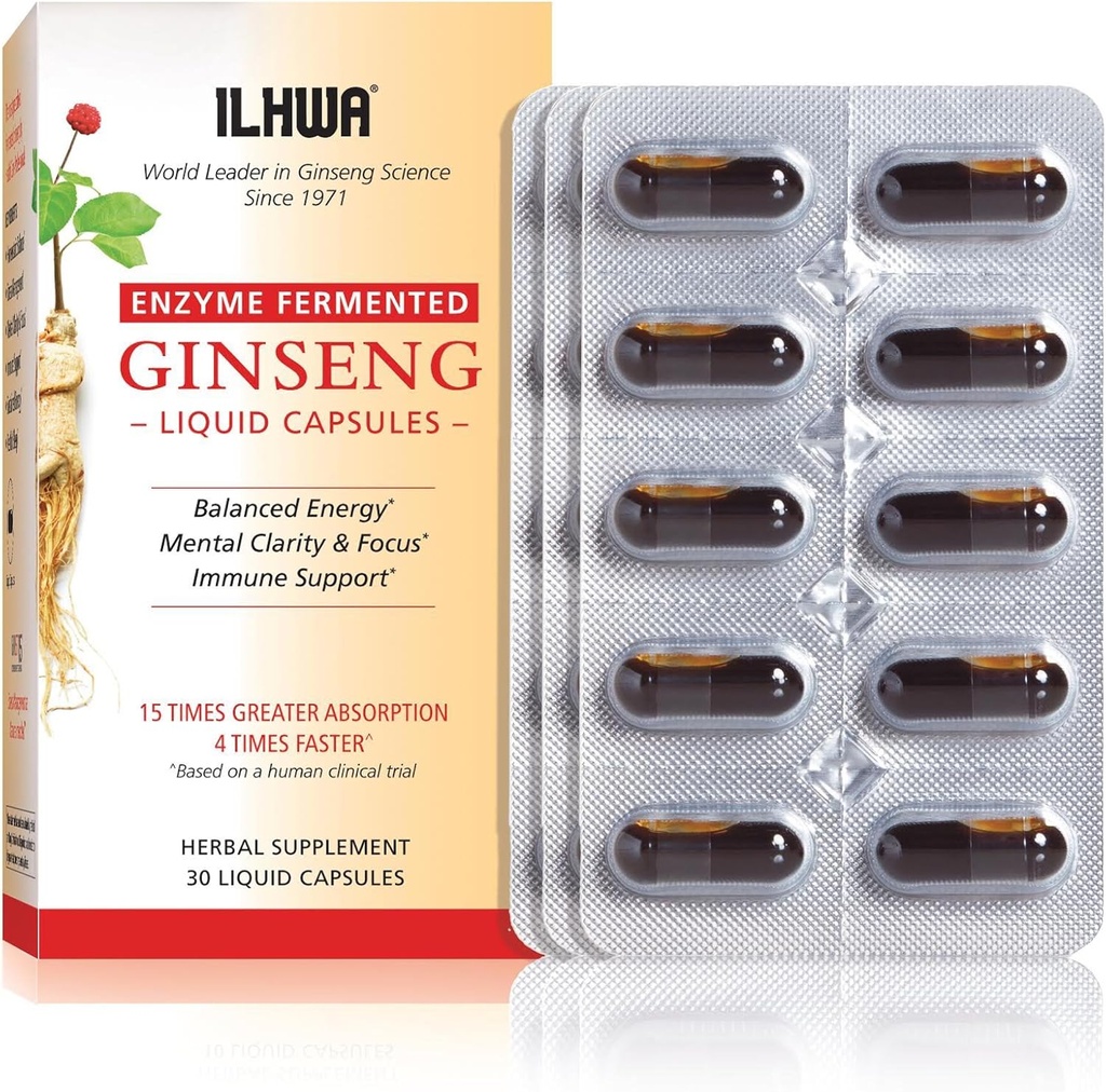 ILHWA Enzyme Fermented Ginsen, 30 แคปซูลของเหลว