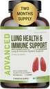 Lung Health & Imunitation Supplement - Lung Cleanse a Detox s imunitou vitamíny pro lepší plíce, imunitní obrana, jasné plíce & Deep Breathing včetně Quercetin & Cordyceps. Dodávka za dva měsíce