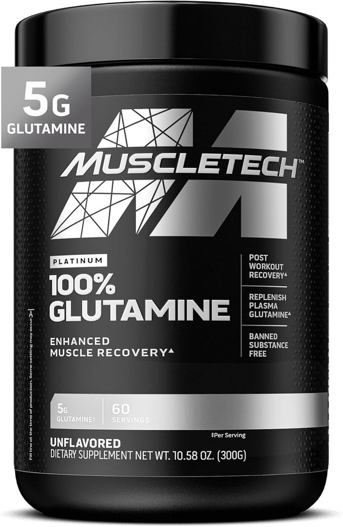 Muscletech 100% Powder Glutamine untuk Pemulihan Otot Diaktifkan.