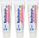 Globe (3 Pack) Bacitracin Zinc Ointment + Aloe 1oz - Maximum Strength Antibiotic for Wound Healing - Topical Medicated Solution for Cuts, Burns, Scrapes - Skin Infection & First Aid Essentials