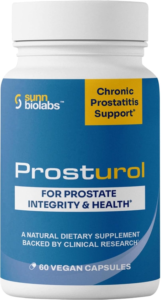 Prosturol | Prostatitis Treatment | CPPS | Extra Strength Discomfort Relief & Prostate Supplement for Men with Quercetin, Saw Palmetto, Enzymes, for Pelvic Health - 60 Capsules