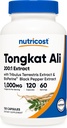 Nutricost Tongkat Ali 1000 mg 120 kapselia - Tribulus Terrestris ja BioPerine, Kasvisruoka Caps, Ei-GMO, Gluteeniton, Potent Extract