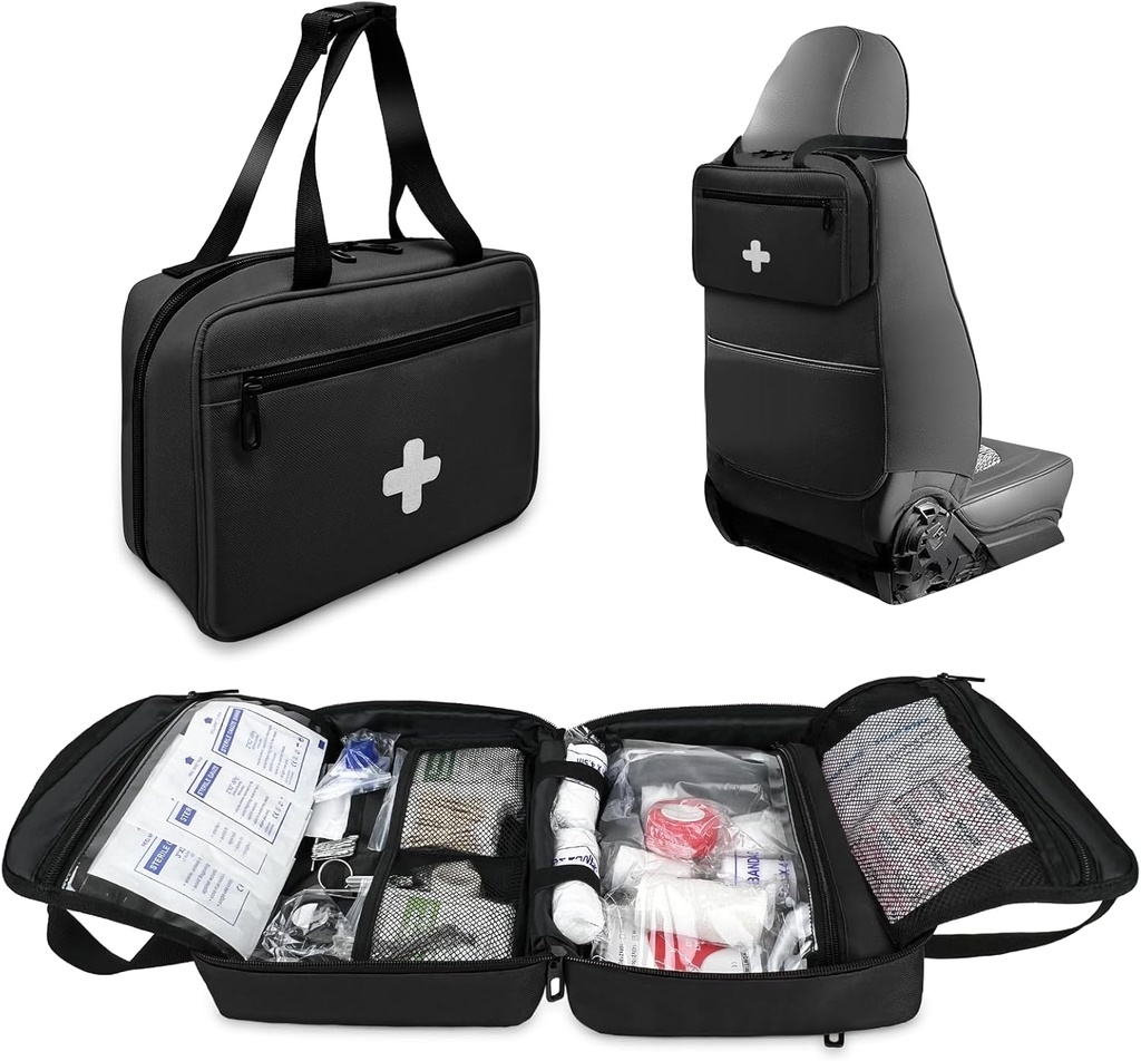 Ensiapulaukku Tyhjä, Kompakti ja Portable Medical Supplies Organizer useita osastoja, hätä trauma laukku matkustaa, telttailu, vaellus, auto, matka ja kotikäyttö, musta(Pieni)
