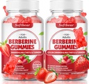softbear Berberine with Ceylon Cinnamon Gummies Organic Berberine HCL 1500mg for Metabolism Immune Health Sugar-Free Berberine Supplements Strawberry Flavored 120 Count