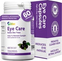Cuidado de los ojos cápsulas, paquete de 60 Lutein 20mg y Maqui Berry 60mg servidos, suplementos de salud de los ojos para adultos