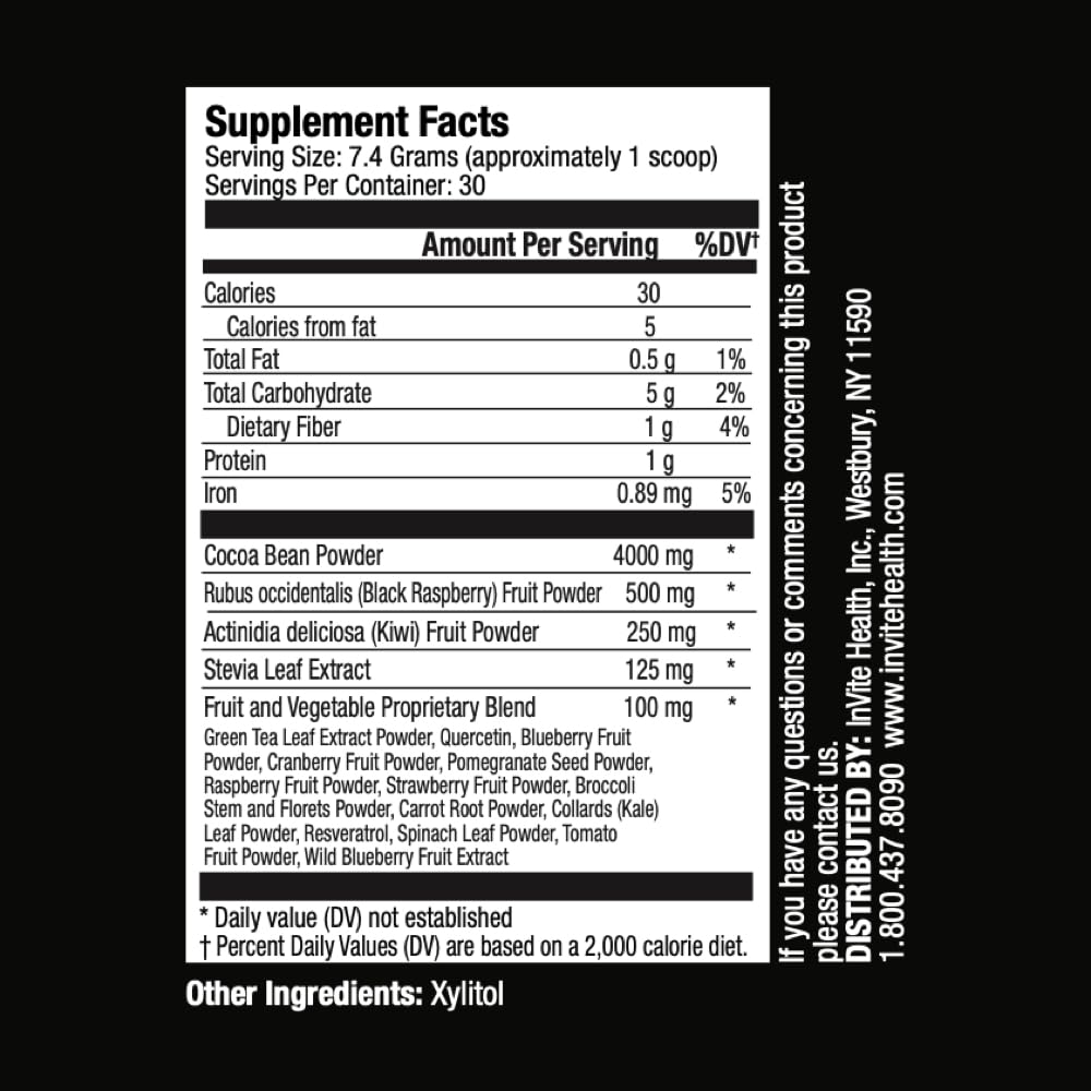 Invita a saúde Cocoa Hx® - Apoia a circulación, a enerxía e o metabolismo - Suplemento Avanzado de Superalimentación Vegan - 30 servizos (2-Pack)