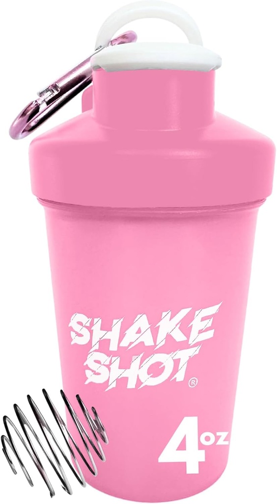 Rozā - 4oz Mini Shaker Pudele pirms treniņa, kreatīnu, maza kausējuma bagātinātāji (ne pret proteīniem) Klips & Shaker bumbu