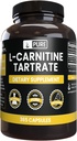 מרכיבים מקוריים טהורים L-Carnitine Tartrate (365 קפסולות) No Magnesium Or Rice Fillers, Always Pure, Lab מאומת