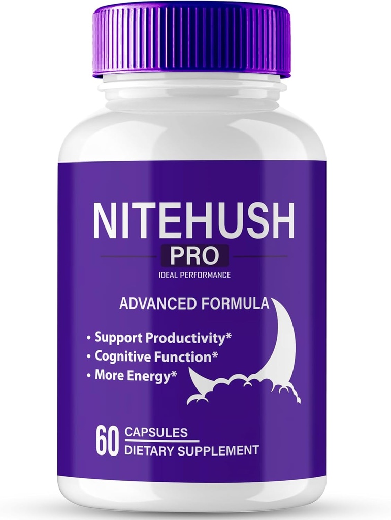Nite Hyush Pro smegenų papildai atminties ir fokusavimo kapsulės, NiteHush Advanced Formulės smegenų sveikatos parama - Maksimalus stiprumas Nootropics NiteHushPro Visos natūralios paramos tabletes Atsiliepimai (60 kapsulės)