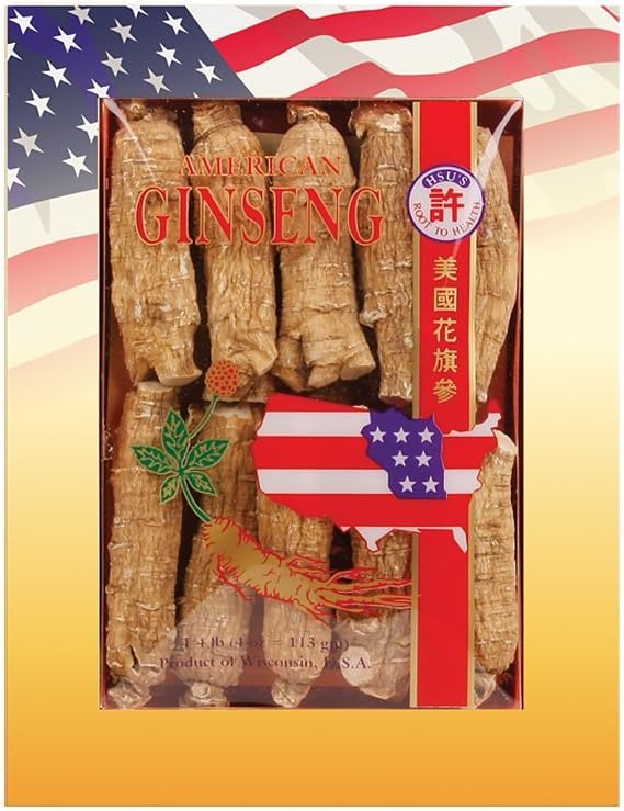 Hsu's SKU 130-4 | Half Short Extra Large | Cultivated Wisconsin American Ginseng Direct från Ginseng Gardens | | 4oz Box, B019BP0YH8