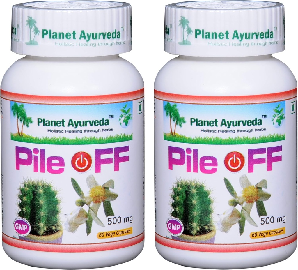 Planeet Ayurveda Pile Off, 500mg Veg kapslid - 2 pudelit