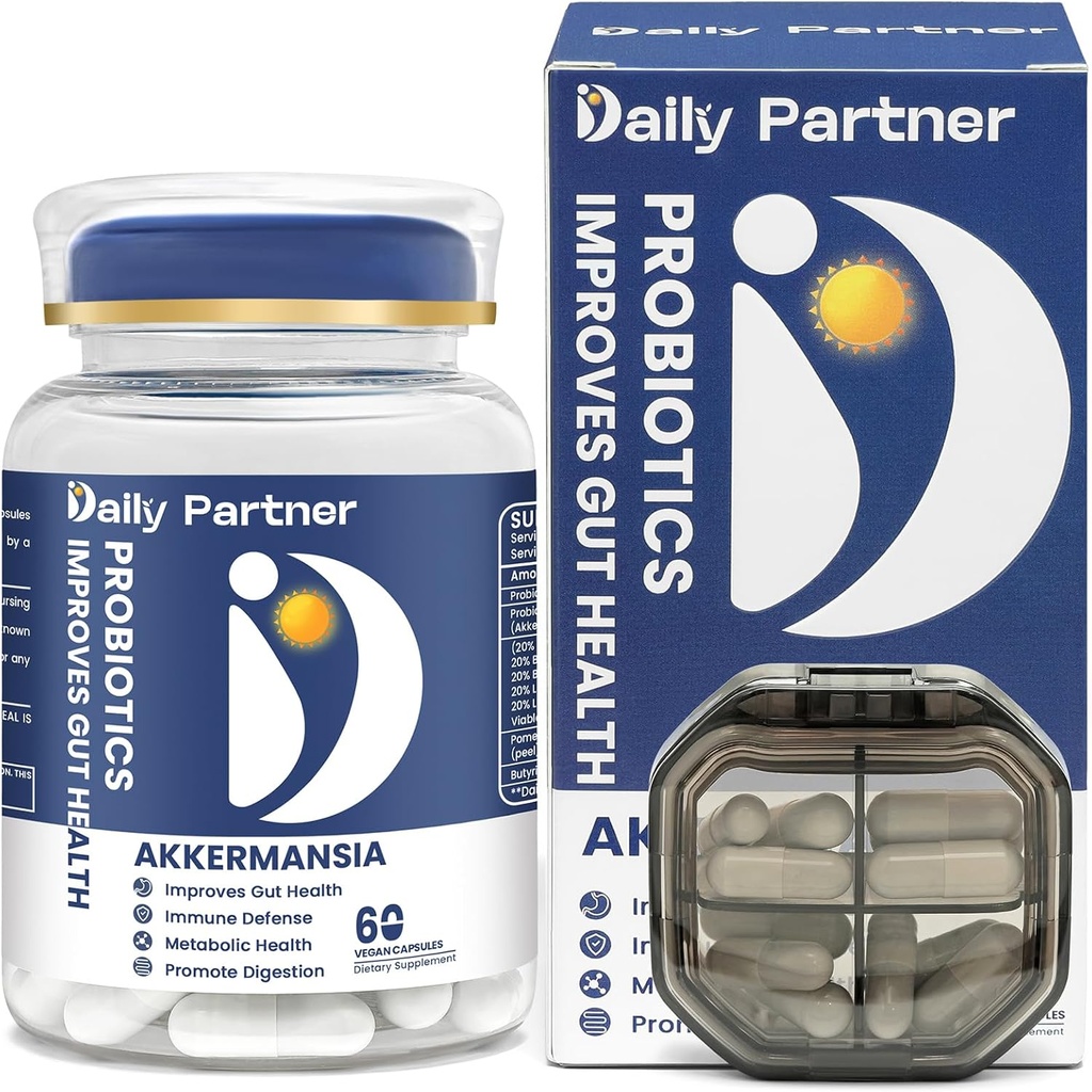 Akkermansia Probiotic with Butyrate, 30亿CFU Akkermansia Muciniphila Probiotics for GLP-1 生产, 支持女性和男性的消化和古特健康, 延迟释放, 60 个计数(包含框)