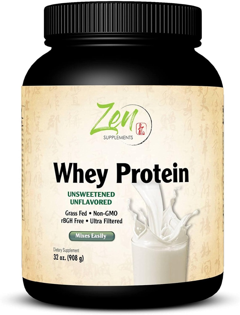 Zen lisäravinteet - Organic Grass Fed Whey Protein 19g per tarjoilu Keto Friendly - maku 32 Oz-Powder