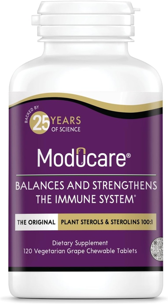 Moducare Daily Immune Support, Plant Sterol Dieta Priedas, Vynuogių skonio, 120 kramtomųjų tablečių