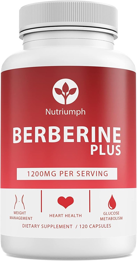 Berberine Plus 1200 מ"ג עם רויאל ג'ולי - תומך ניהול משקל, בריאות הלב גלוקוז מטאבוליזם - 120 קפסולות טבעוניות - non-GMO, המיוצר בארה"ב