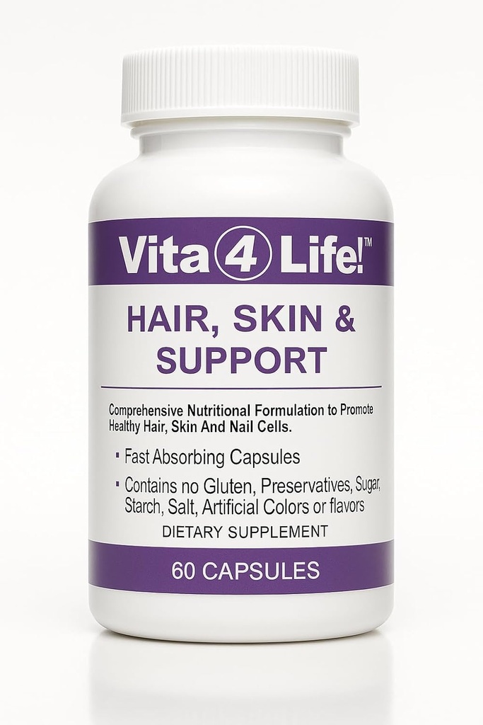 Vita4Life! ® Biotin 2000mcg + MSM שיער ויטמינים לנשים וגברים | שיער, Skin & Nail תמיכה תוספת עם ויטמין A, E, Zinc | Fast Absorbing קפסולות, הרוזן, 30 יום אספקה