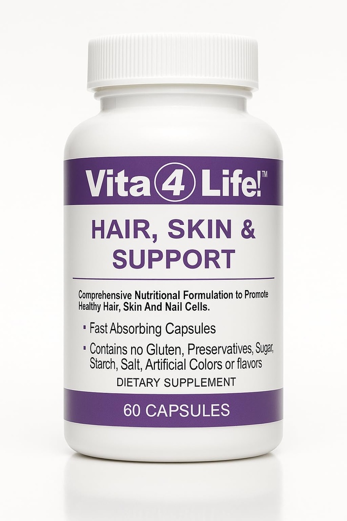 Vita4Life!® Biotin 2000mcg + MSM Hair Growth Vitamins for Women & Men | Hair, Skin & Nail Support Supplement with Vitamin A, E, Zinc | Fast Absorbing Capsules, 60 Count, 30-Day Supply