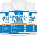1200MG Liposomal Luteolin-Ergänzung - Maximale Absorption, Antioxidant-Boost für die Gehirn 180 Kapseln