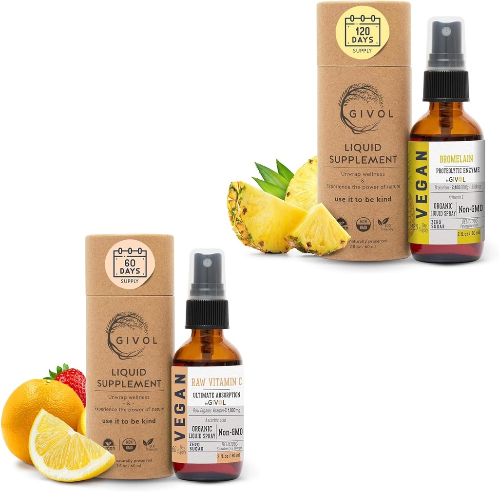 Crudo Bromelain Mist-Liquid Pineapple Extract - Potencia aumentada 500mg y vitamina C Extra Strength Spray Mist: Daily Absorption Liquid Essential Protein Support, Optimizes Wellness Benefits