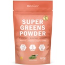 BioSchwartz Greens Powder Super Greens with Probiotics, Prebiotics, Digestive Enzymes & 43 Green Superfoods - Chlorophyll, Bilberry, Chlorella, Spirulina - Tastes Amazing - 30 Servings