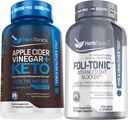 Herbtonics Apple Cider Venegar Capsules Plus Keto BHB 124; Fat Burner & Weight Looss Suplement for Women & Men - Foliic DHT Blocker & Host Supplemen 124; Hair Thinning Treatment