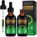 Mullein Drops, Mullein Leaf Extract, Suplemento de ervas de folha de mullein orgânica, Sem aditivos Mullein Extract Drops 2 fl Oz, 2 embalagens