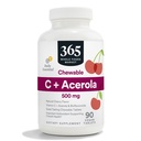 365 by Whole Foods Market, Chewable C + Acerola C 500mg, Natural Cherry Flavor, Vegan, 90 Tablets
