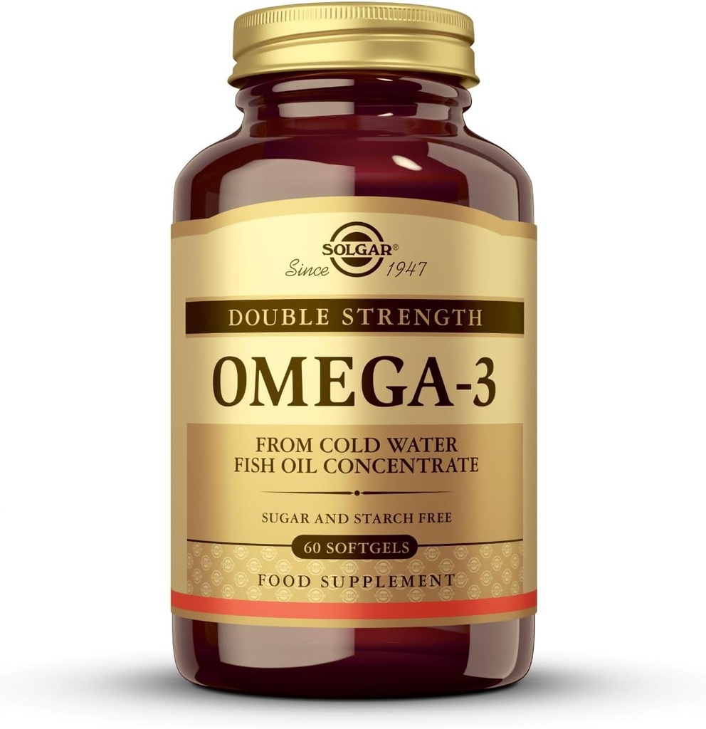 Solgar Double Strength Omega 3 700 mg - 60 Softgels - Obsahuje 600 mg EPA & DHA - Non- GMO, Gluten Free - 60 Služeb