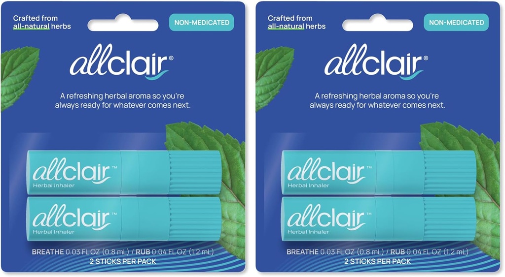 Nausea Relief Inhaler - Tome o control da enfermidade do movemento, enfermidade da mañá, medicación, estrés - Fast, Natural, sen drogas, Non-Drowsy & Portable Travel Essential - Pack de 4 Inhaladores