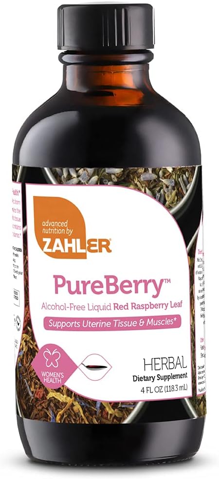 Zahler PureBerry, Liquid RED Raspberry Leaf Supplement which Strengthens Uterine Tissue and Muscles, All Natural Liquid Formula That Promotes Uterine Health, Certified Kosher, 4oz