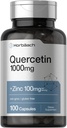 Horbäach Quercetin 1000mg kapsulak | 100mg Zinc | 100 Count | Non-GMO, Gluten Free Supplement | Potentzia handiko formula