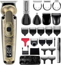 Hatteker barba cortador de bigode Trimmer para homens 8 em 1 velocidade ajustável impermeável cabelo Clipper T-Blade Electic Razor Shavers Cordless homens Gift Grooming Kit com rosto nariz corpo (Bronze)