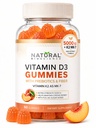 Sugar Free Vitamin D3 K2 Gummies 5000 IU + K2 MK7 80 mcg – Vitamin D Gummies for Adults with Prebiotics & Fiber – Supports Bones, Immune Health, Heart Health & Mood – Gluten Free, Natural Peach Flavor