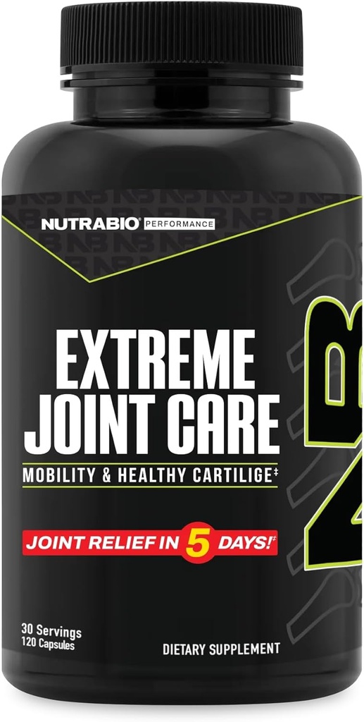 NutraBio Extreme Joint Care - Joint Support Supplement - Joint Health Supplement, Støtter Joints, Mobility og Cartilage - 120 Kapsler