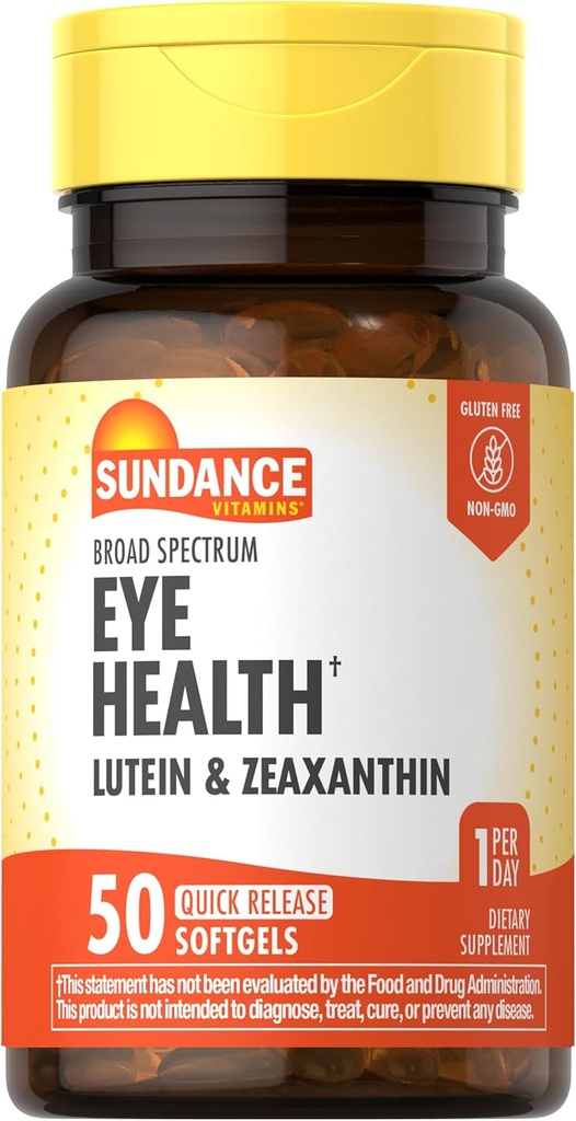 Sundance Lutein a Zeaxanthin dodatek 124; 50 Softgels current 124; pro oční zdraví current 124; non-GMO a gluten Free Formule