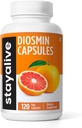 STAY ALIVE Pure Diosmin Complex 1000mg Formula, 120 Kapsule, Citrus Bioflavonoidy Bohatý ovocný extrakt, 2 mesiace dodávky, 100% Vegetarián, non-GMO & Gluten Free Diosmin Supplement