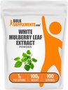 BulkSupplements.com Fehér Mulberry levélkivonat por - Fehér Mulberry kivonat, Herbal kiegészítés - glutén mentes, 1 g per szerving, 100g (3.5 oz) (1-es csomag)