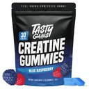TASTY GAINS Creatine Gummies - 90g of Creatine Monohydrate - Workout Supplements - Build Muscle & Boost Strength for Men & Women - Made in USA - Non GMO - Vegan Friendly (Large, Blue Raspberry)