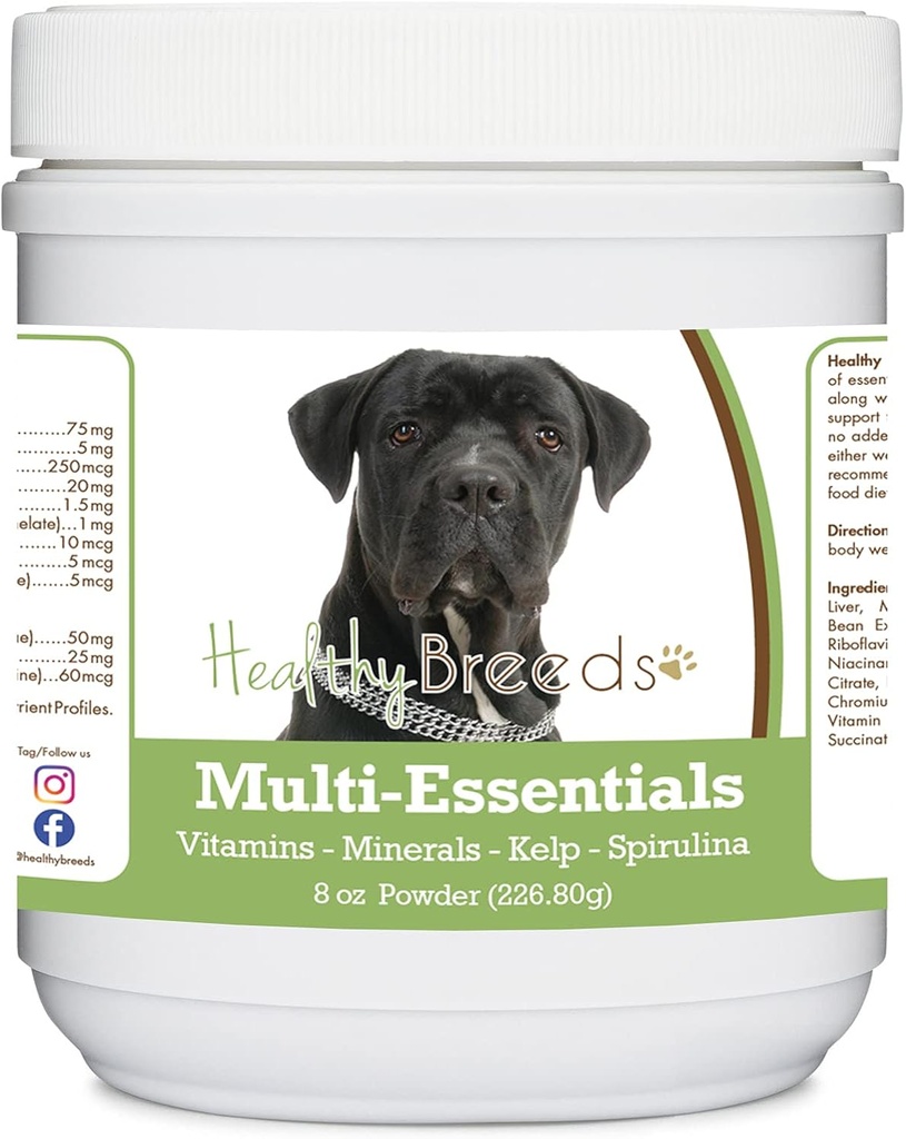 Sağlıklı Breeds Cane Corso Multi-Esentials Toz Köpekler için - Köpeğiniz için ideal bir Vitamin, Mineraller ve Antioksis - Köpeğiniz için 8 oz